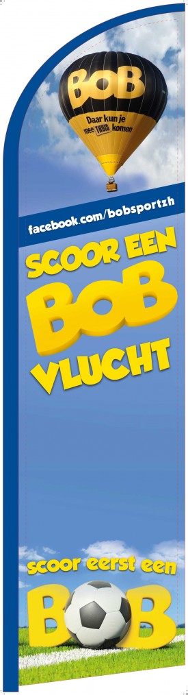 Beachflag "Scoor een BOB vlucht"