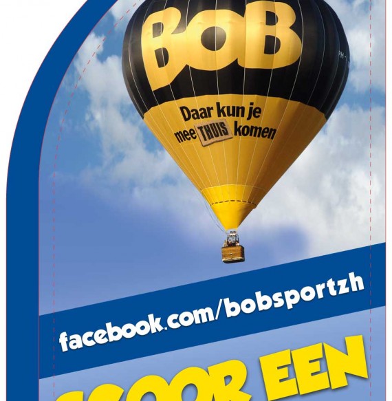 Beachflag "Scoor een BOB vlucht"