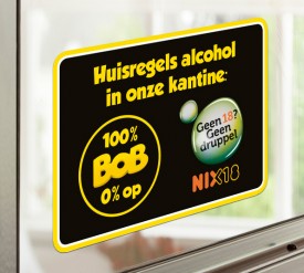 Transparante Deursticker "Huisregels Alcohol"