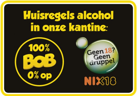 Transparante Deursticker "Huisregels Alcohol"