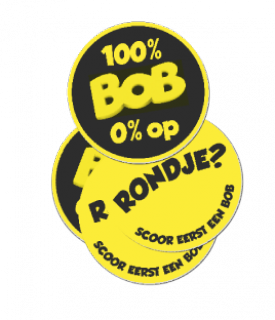 Bierviltjes "100% BOB 0% op"